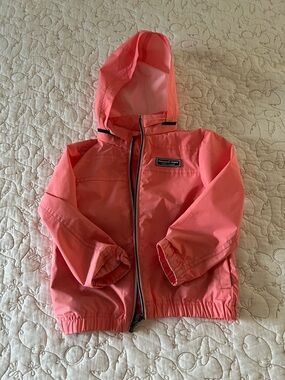 Vineyard Vines Kids' Hooded Raincoat in Coral
